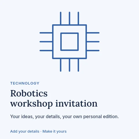 Robotics workshop invitation social media post template
