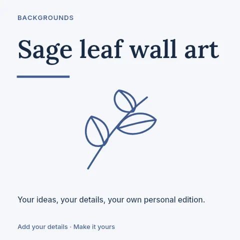 Sage leaf wall art social media post template