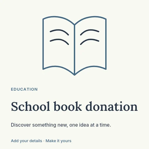 School book donation social media post template