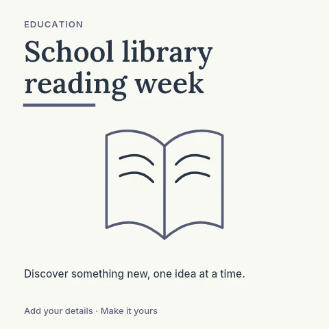 School library reading week social media post template