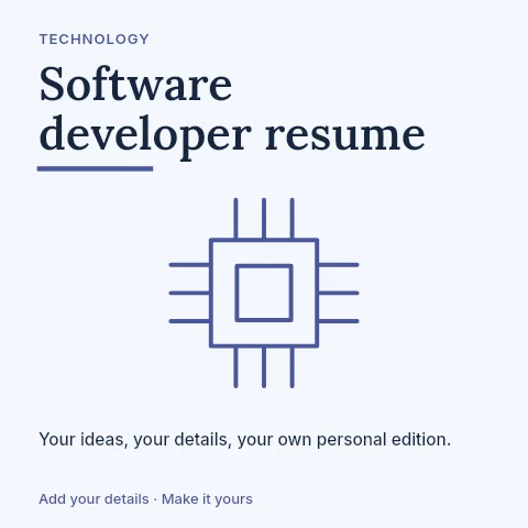 Software developer resume social media post template