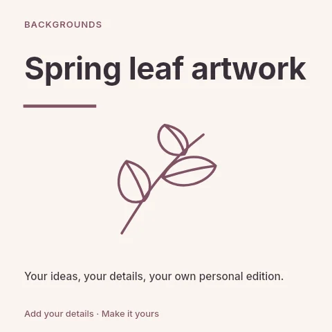 Spring leaf artwork social media post template