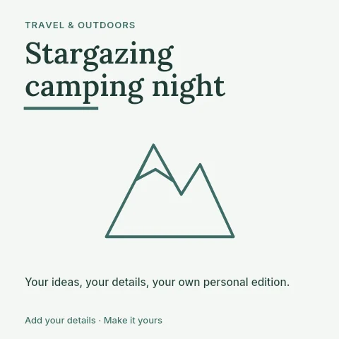 Stargazing camping night social media post template