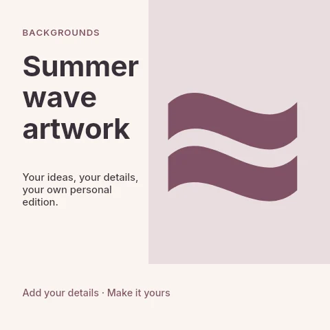Summer wave artwork social media post template