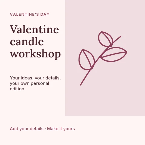 Valentine candle workshop social media post template