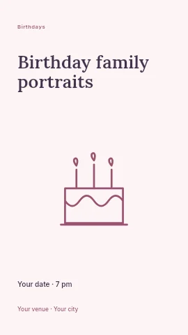 Birthday family portraits instagram story template