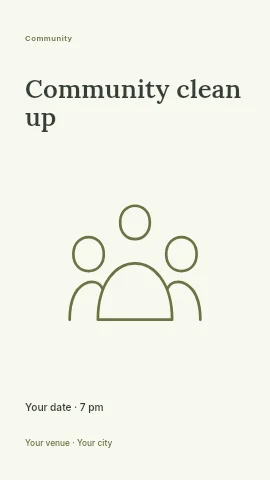 Community clean up instagram story template