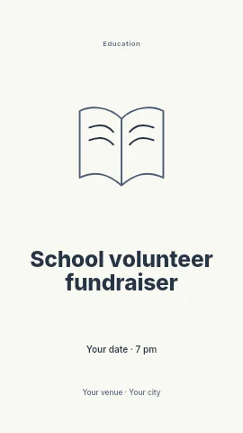School volunteer fundraiser instagram story template