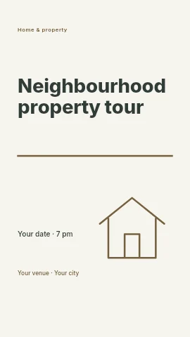 Neighbourhood property tour instagram story template
