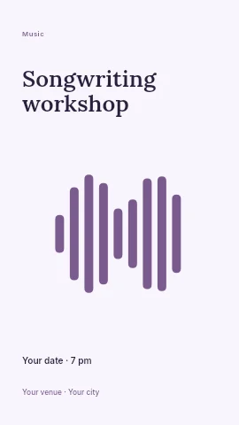 Songwriting workshop instagram story template