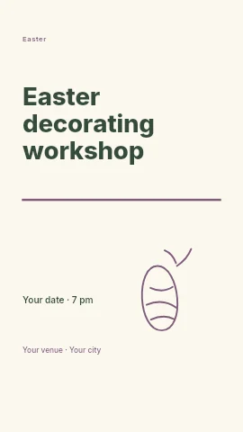 Easter decorating workshop instagram story template