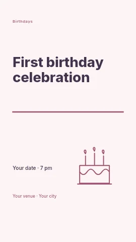 First birthday celebration instagram story template