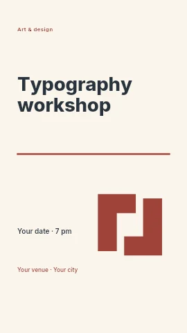 Typography workshop instagram story template