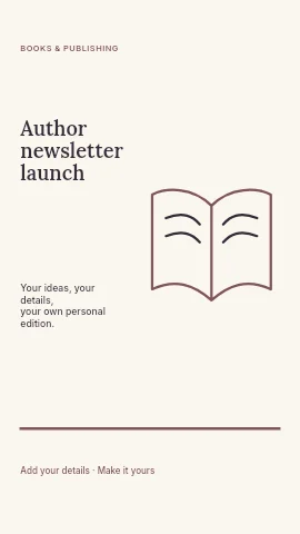 Author newsletter launch instagram story template