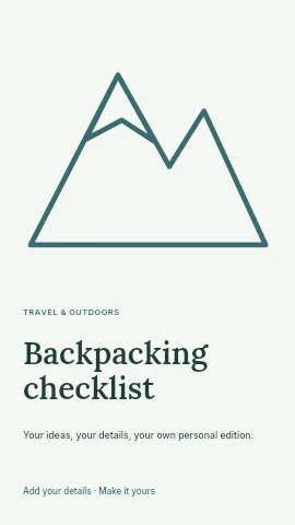 Backpacking checklist instagram story template