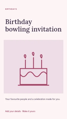 Birthday bowling invitation instagram story template
