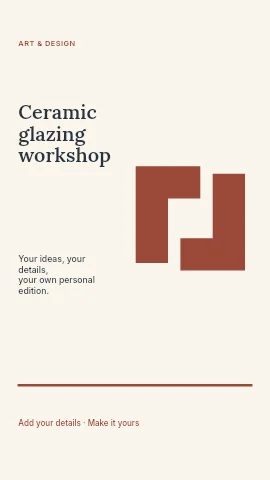 Ceramic glazing workshop instagram story template