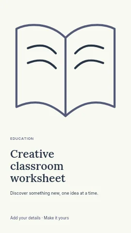 Creative classroom worksheet instagram story template