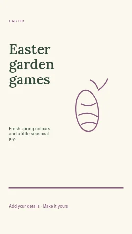Easter garden games instagram story template