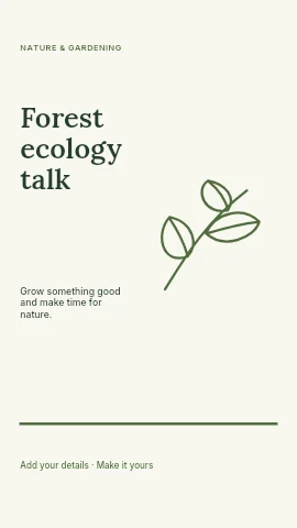 Forest ecology talk instagram story template