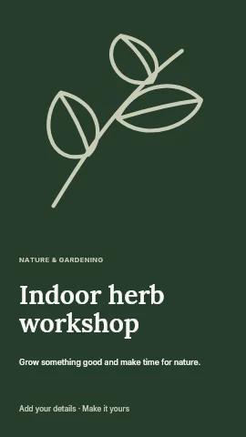 Indoor herb workshop instagram story template