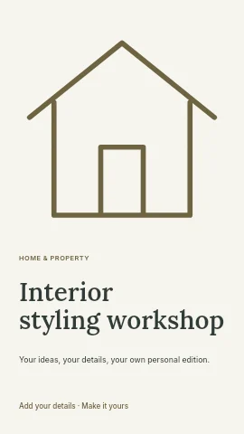 Interior styling workshop instagram story template