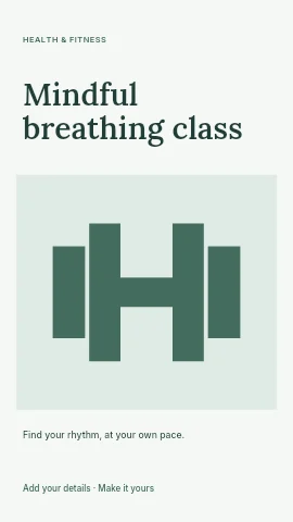 Mindful breathing class instagram story template