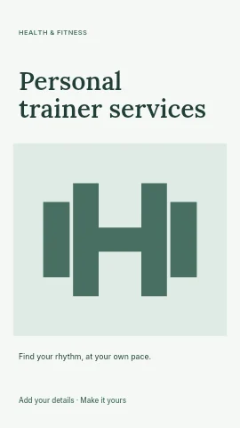 Personal trainer services instagram story template