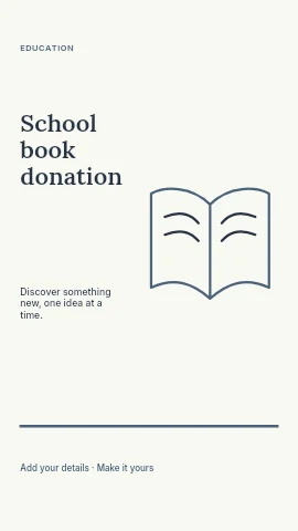 School book donation instagram story template