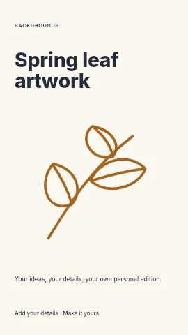 Spring leaf artwork instagram story template