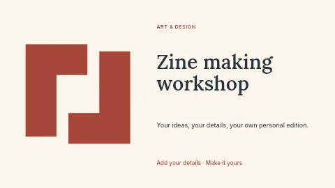 Zine making workshop youtube thumbnail template
