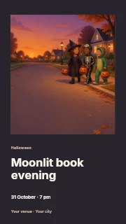 Moonlit book evening instagram story template · Gallery editorial