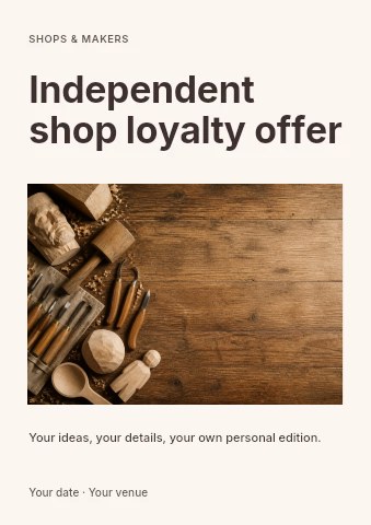 Independent shop loyalty offer flyer template