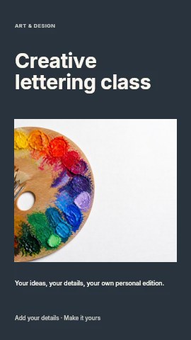 Creative lettering class instagram story template