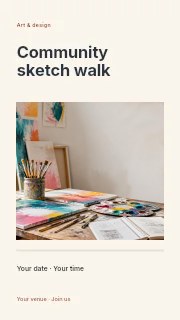Community sketch walk instagram story template · Title & photograph