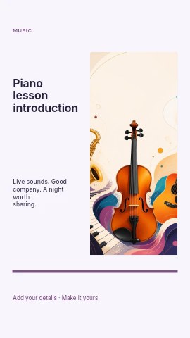 Piano lesson introduction instagram story template