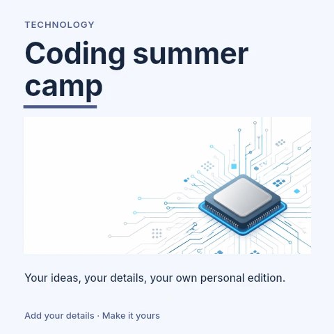 Coding summer camp social media post template