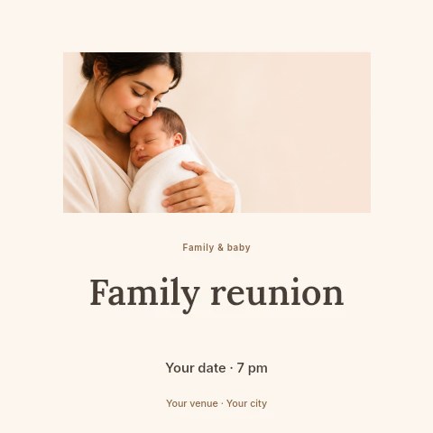 Family reunion social media post template