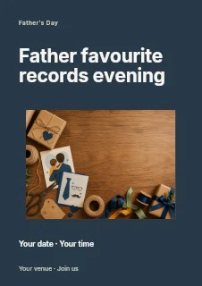 Father favourite records evening flyer template · Modern programme