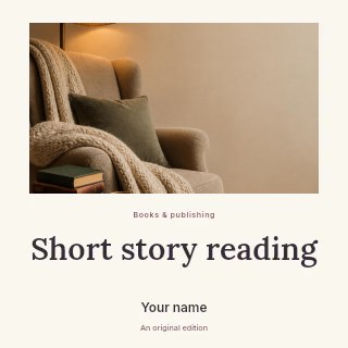 Short story reading podcast cover template · Quiet photo gallery