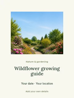 Curved stone path in vibrant flower garden in Wildflower growing guide · Picture window