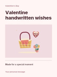Valentine picnic with heart chocolates and flowers in Valentine handwritten wishes · Title & photograph