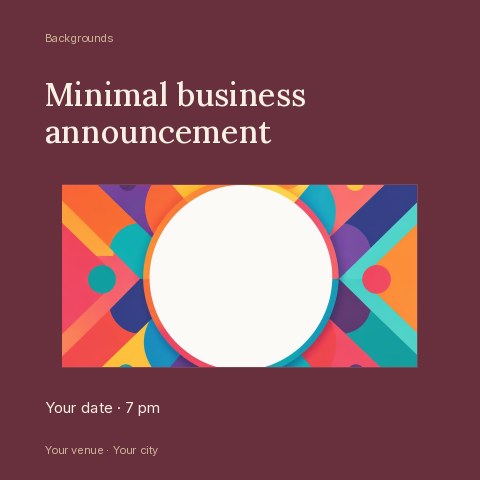Minimal business announcement social media post template social media post template