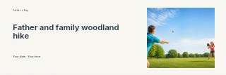 Father and family woodland hike banner template · Horizontal photo dialogue
