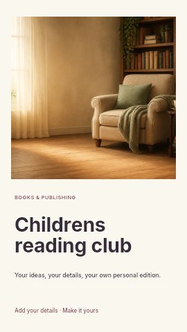 Childrens reading club instagram story template