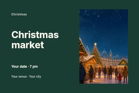 Christmas market postcard template