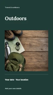 Outdoors instagram story template · Title & photograph