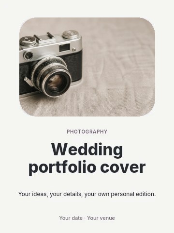 Wedding portfolio cover poster template