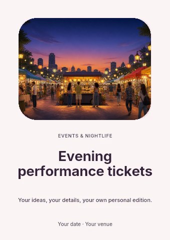 Evening performance tickets flyer template
