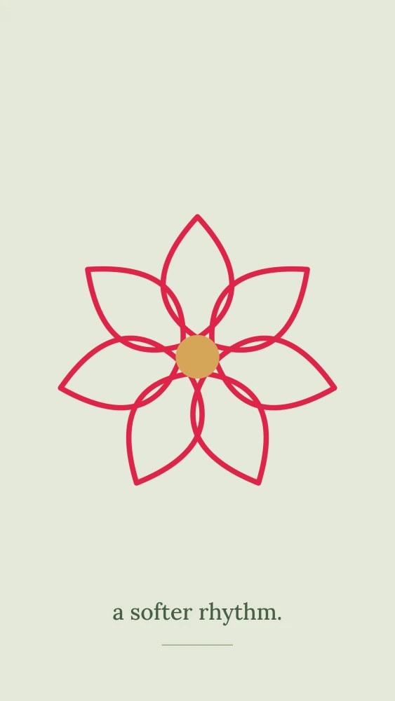 Lily flower · 7 petals and seed centre in A softer rhythm · Botanical wallpaper